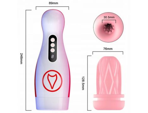 Wibrujący masturbator z ssaniem B-Series Fox - 15